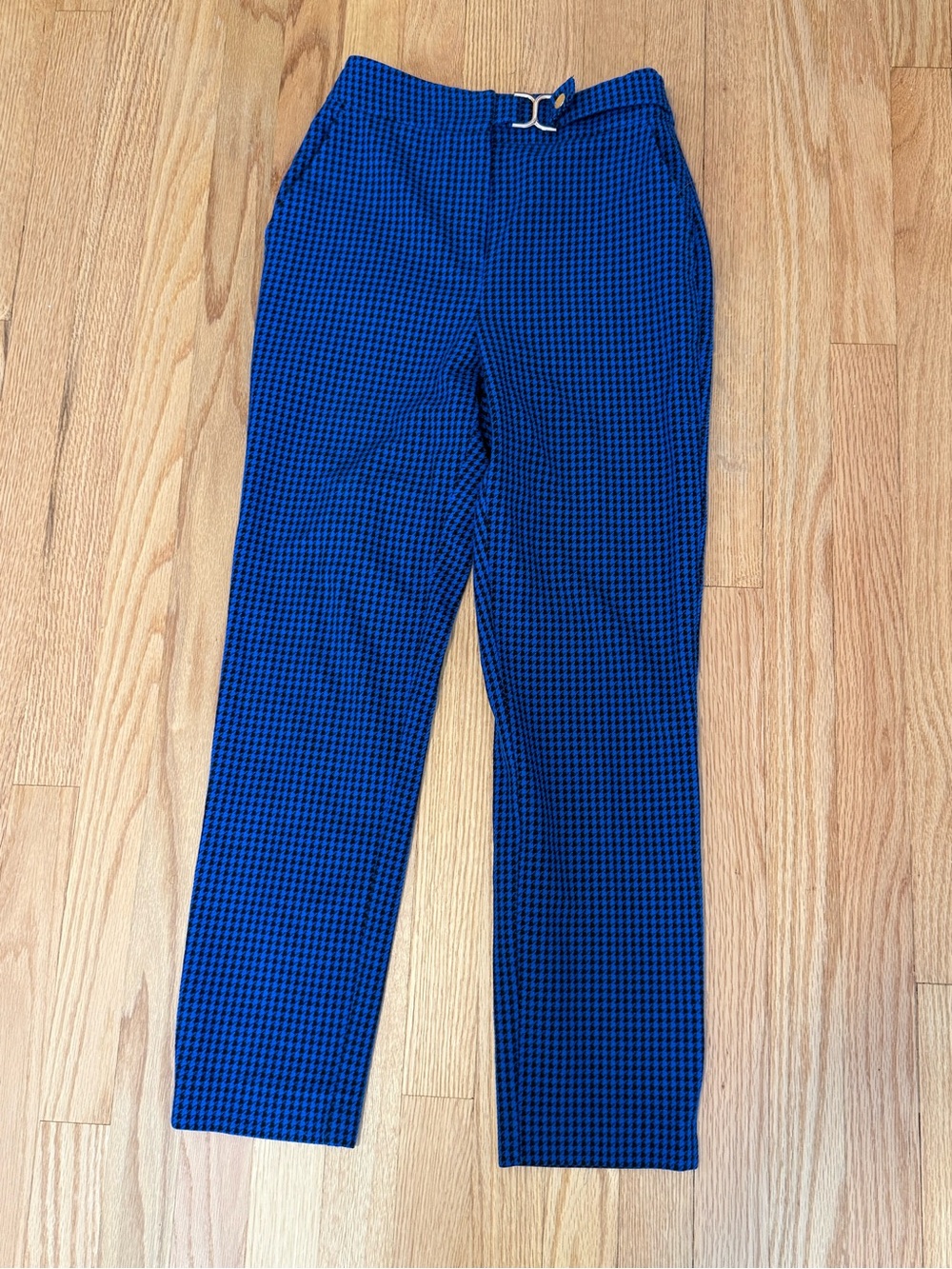 Blue & black houndstooth trousers